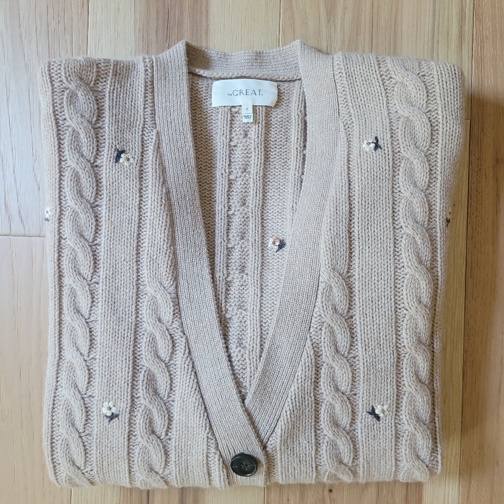 The Great. Daisy Embroidered Cardigan